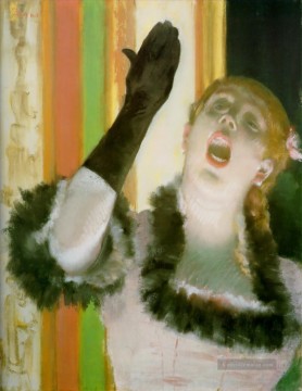 Sänger mit Handschuh Impressionismus Ballett Tänzerin Edgar Degas Ölgemälde